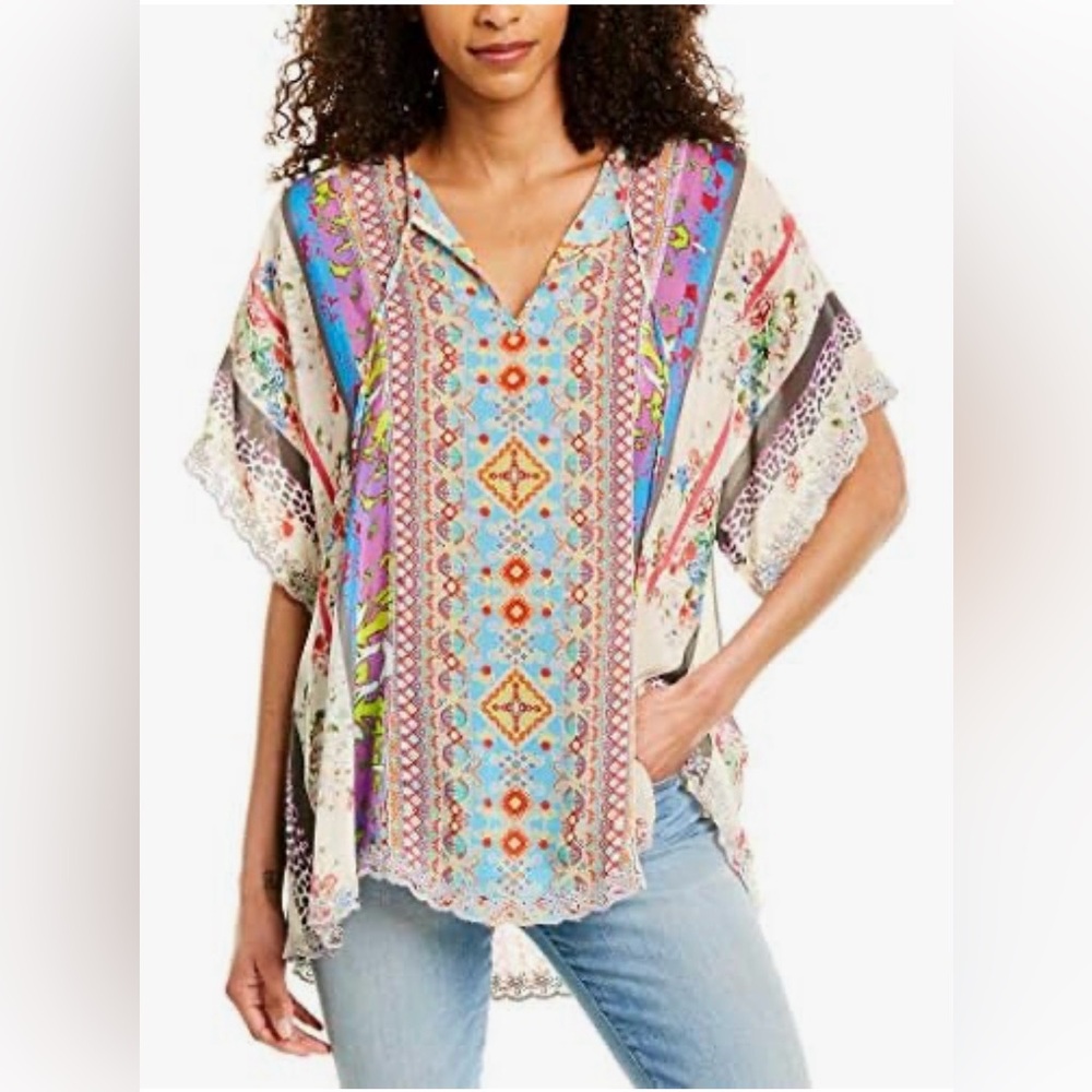 Johnny Was Multicolor Embroidered Top - Picture 3 of 7